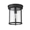 Z-Lite Thayer Flush Mount, 1-Light, 9.25 In.W x 11 In.H, Matte Black/Clear 742F9-MB - alternate 2